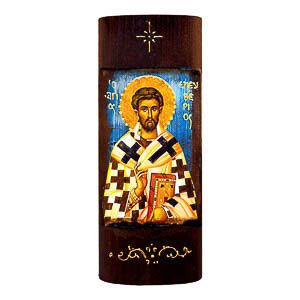 εικόνα άγιος Ελευθέριος εκκλησιαστικά είδη Ξύλινη Χειροποίητη Χρυσή Γραφή 23,5x9,5