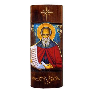 εικόνα άγιος Σάββας εκκλησιαστικά είδη Ξύλινη Χειροποίητη Χρυσή Γραφή 23,5x9,5