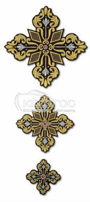 Ιερατικοί Σταυροί Σετ Μπορντό με Χρυσοκεντημένο Σχέδιο