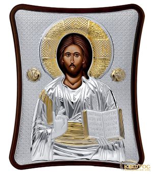 Εικόνα Ιησούς Χριστός Ασημένια Δίχρωμη