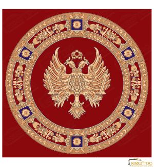Χαλί Εκκλησιαστικό Κόκκινο Τετράγωνο Δικέφαλος Αετός